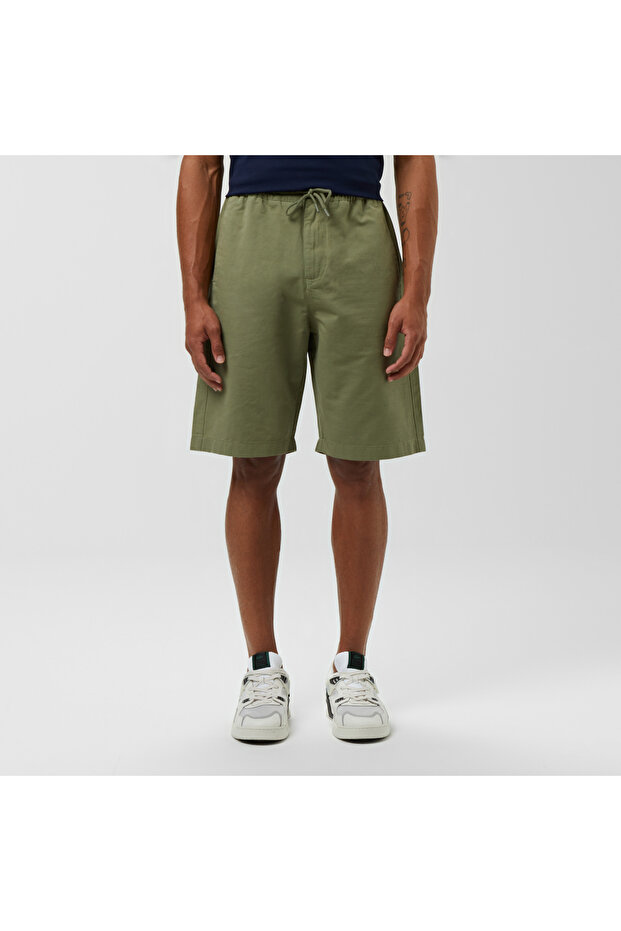 Erkek Relaxed Fit Haki Bermuda Şort - 2