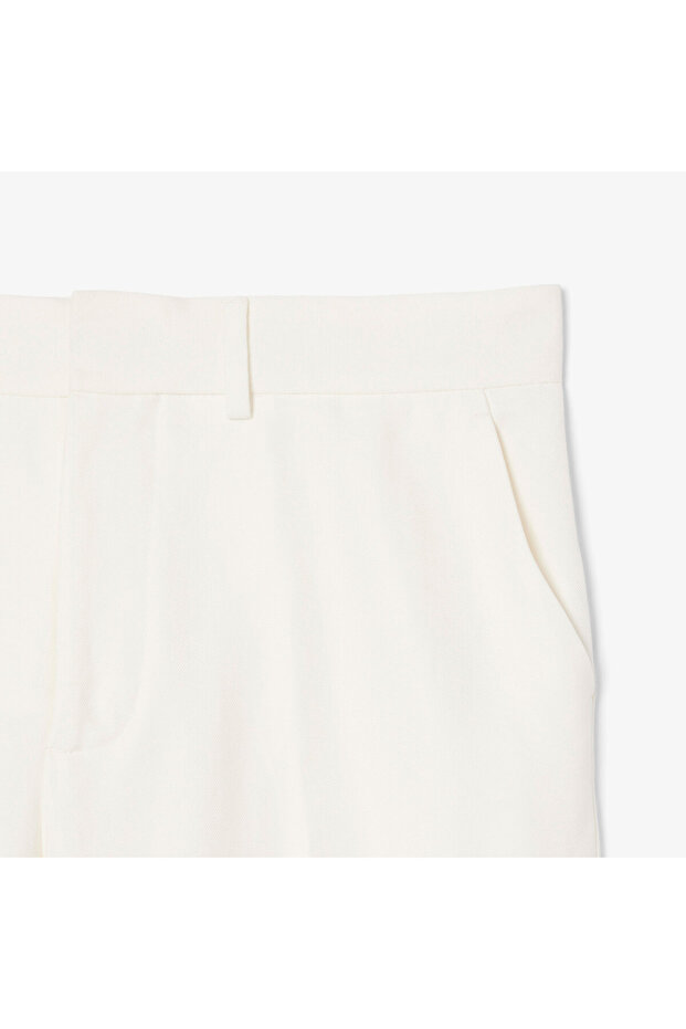 Erkek Regular Fit Keten Beyaz Pantolon - 6