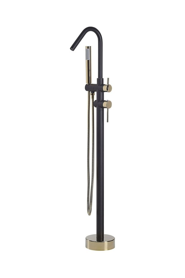 Victoria Free Standing Tub Faucet with Handheld Shower Head, Brass Body Modern Bathroom Faucet
