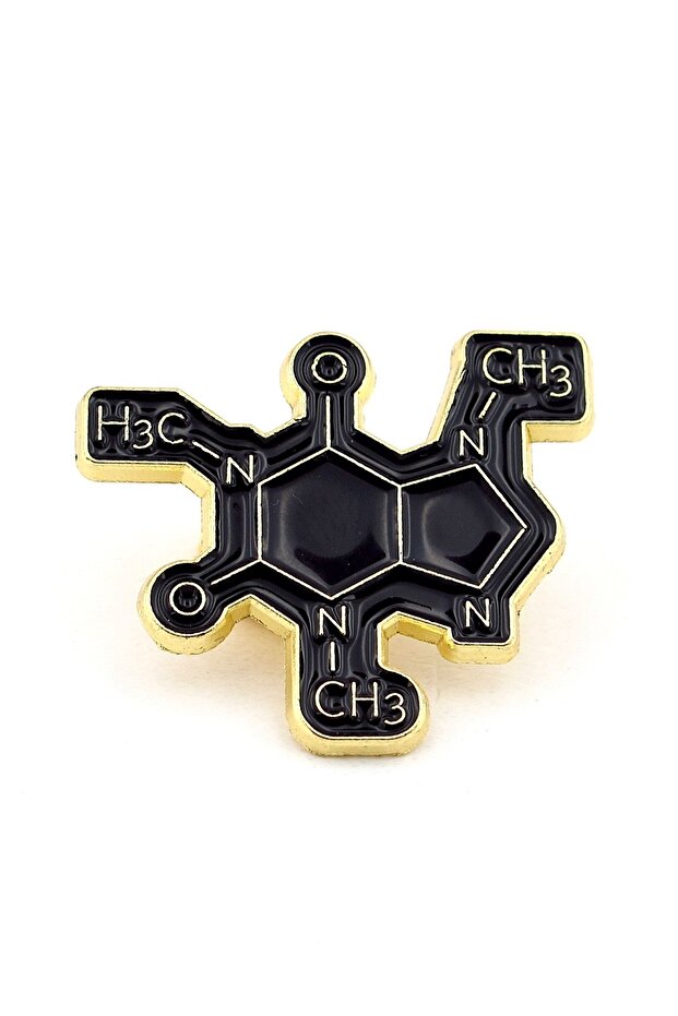 Dopamin Moleküler Yapı Kimyasal Formül Metal Pin Rozet RX015 - 1
