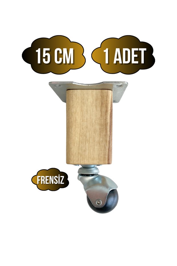 Kale Wooden Ball Wheel Leg Furniture Table Cabinet Wheel Leg (Without Brake)(15cm)(Walnut Tree)(1Pc)