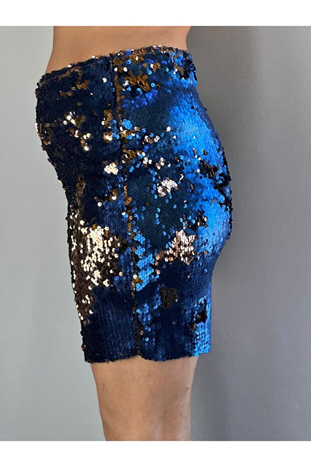 Patterned Sequence Mini Skirt - 2