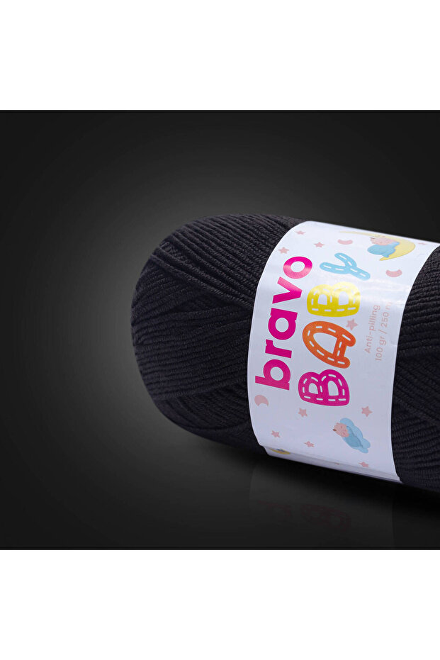 Baby Anti-Pilling (Anti-Pilling) Baby Wool 100 Gr 250 Meters (Color Code: 1010) Black