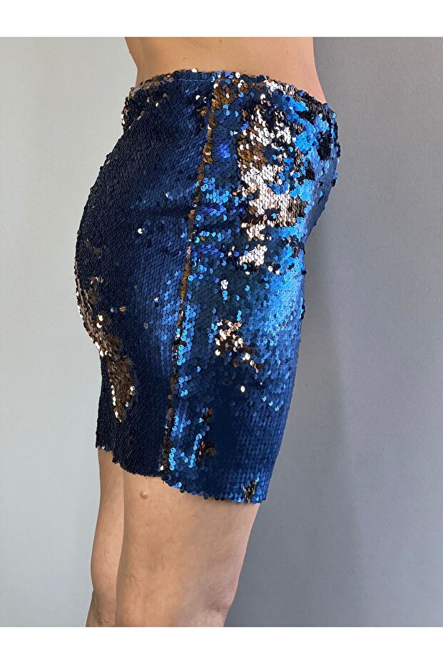 Patterned Sequence Mini Skirt - 4