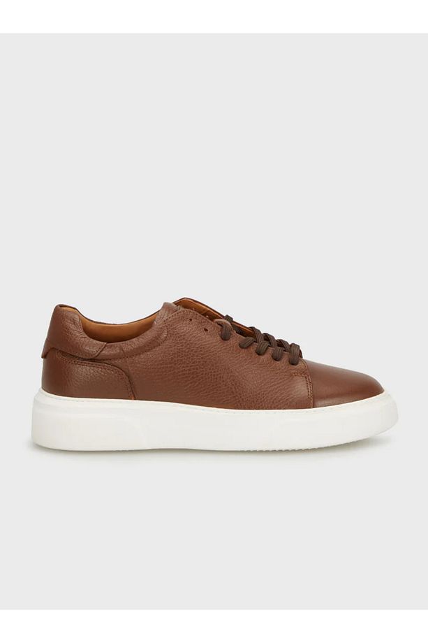 Tommy Erkek Deri Sneaker Ayakkabı Taba - 3