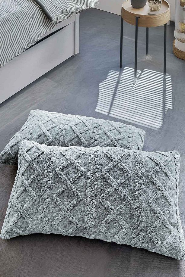 Chain Wellsoft Kendinden Desenli Yumuşak Çift Kişilik 3lü Yatak Örtüsü Seti (220x240+50x70 2 Adet) - 3