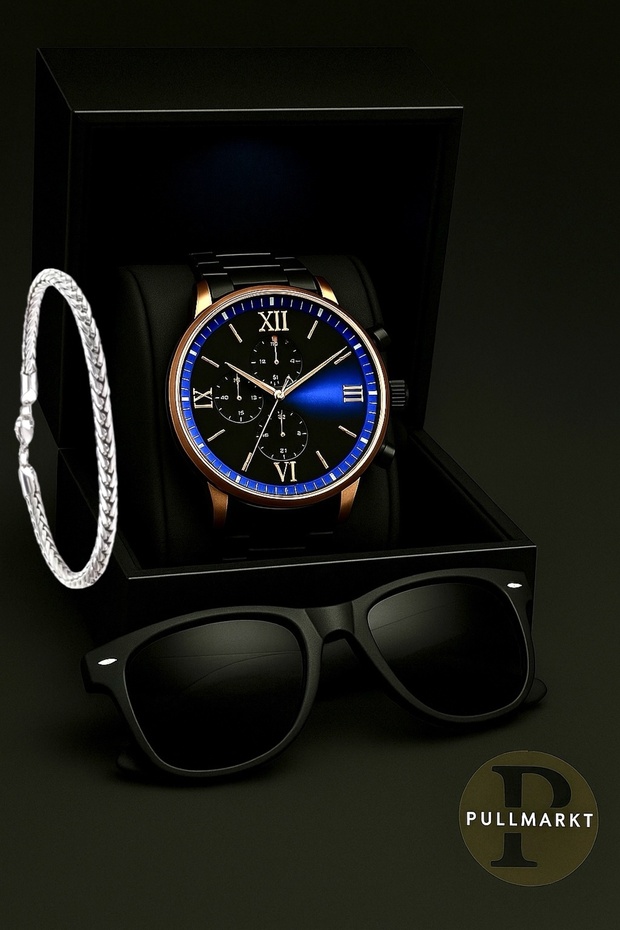 3 lü Set - Gözlük + Bileklik + saat - 1