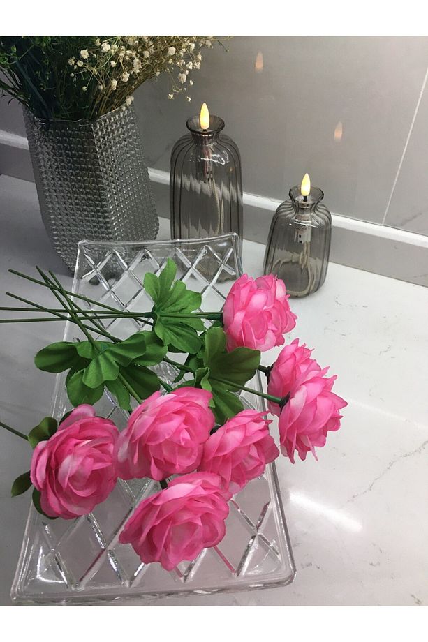 Yapay Çiçek 7 Adet Ve 1 Adet Hediye Dal Çiçeği Gül # Şakayık # Krizantem #karanfıl -kasımpatı- - 2
