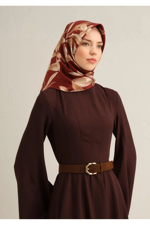 Tivil Ipek Eşarp 9324-57 Bordo Karışık Desen - 1