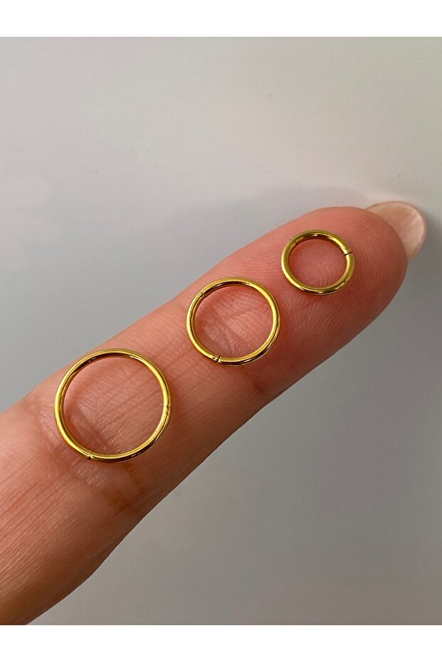 Çelik Düz Halka Piercing Tragus Lob Kıkırdak Helıx Unisex Model - 5
