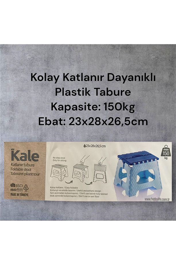 Katlanır Tabure Taşınabilir Lüks Plastik Kamp Banyo Mutfak Tabure 150kg 23x28x26,5cm - 6