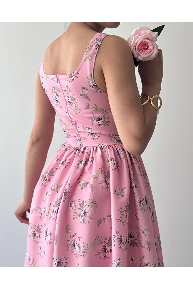 Yoa Cep Çiçek Detaylı Elbise - 1