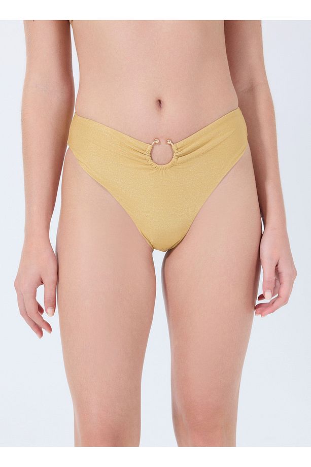 Sarı Kadın Yüksek Bel Normal Kalıp Bikini Alt E4GO11KC632-A21R - 3
