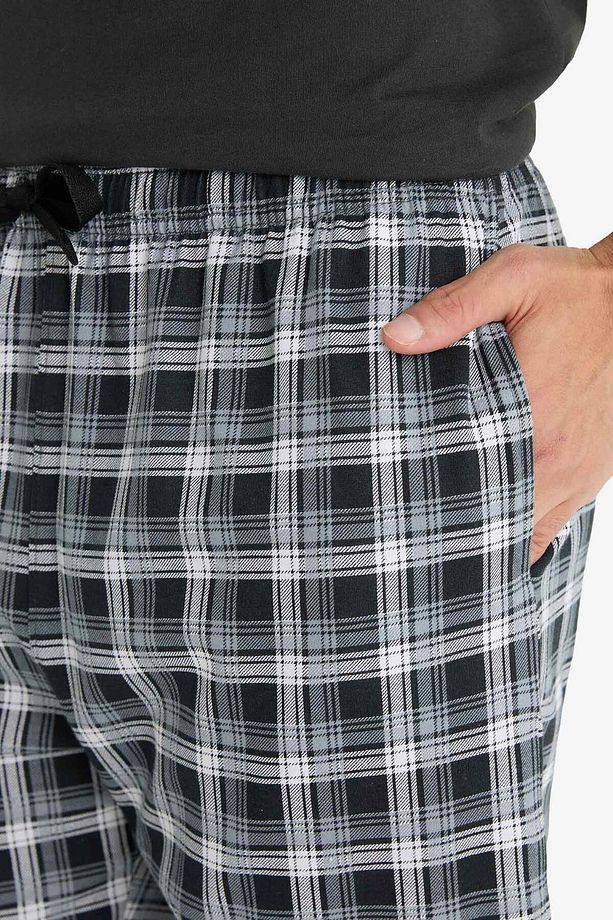 Pijama Takımı Regular Fit Kısa Kollu Üst Kareli Şort E7146AX25SM - 7