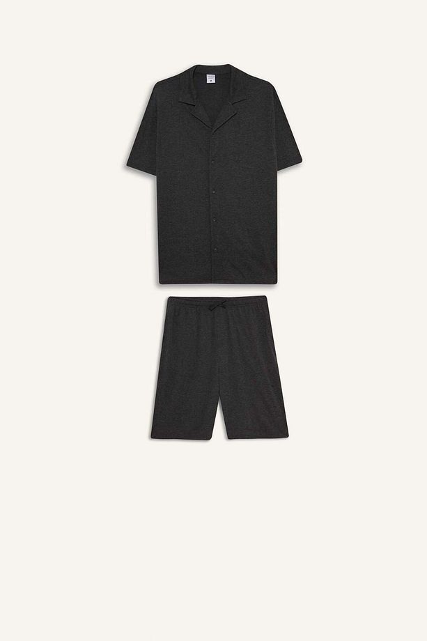 Pijama Takımı Kısa Kollu Üst Beli Bağcıklı Şort F7381AX25HS - 1