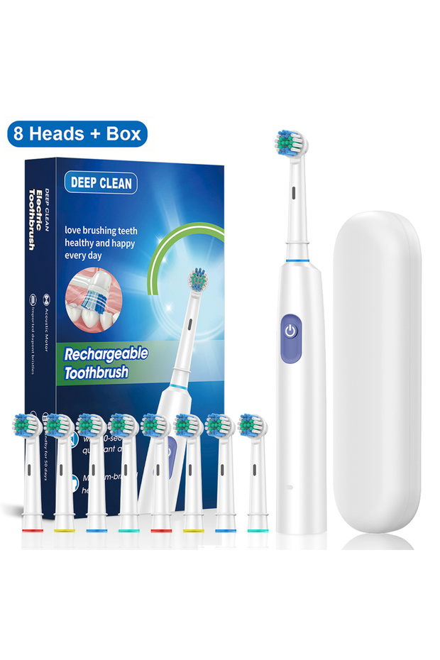 White Electric Toothbrush Deep Clean Whitening Teeth for Adult Toothbrush Rotation Ultrasonic Toothb