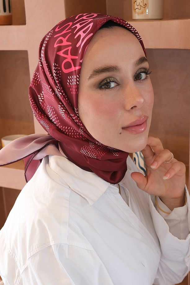 Yazı Desen Twill Eşarp - 3