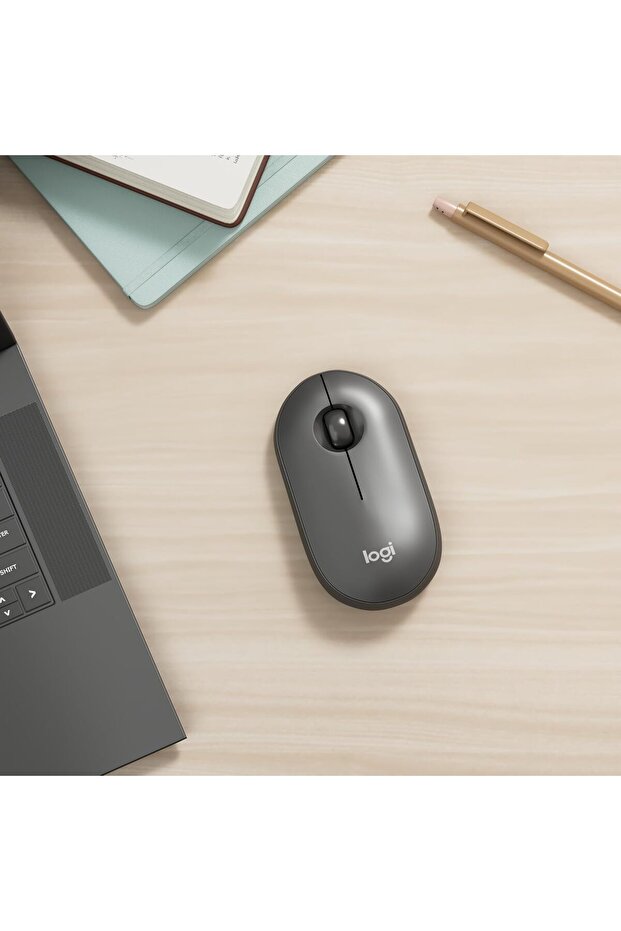 ماوس Pebble Mouse 2 M350s Slim Wireless Bluetooth Mouse، محمول، زر قابل للتخصيص، صوت هادئ - 2