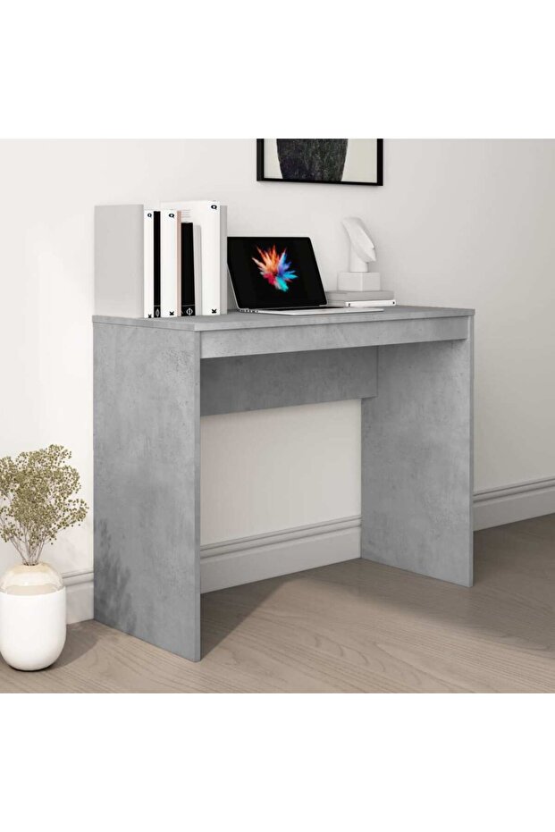 Desk Concrete Grey 90x40x72 cm Engineered Wood