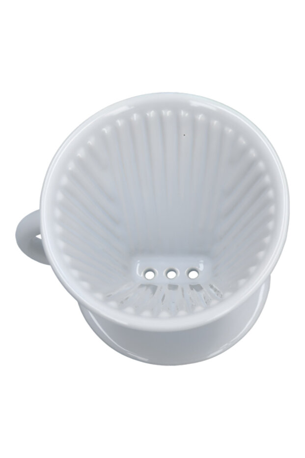 فلتر قهوة سيراميكي مخروطي أبيض - 2