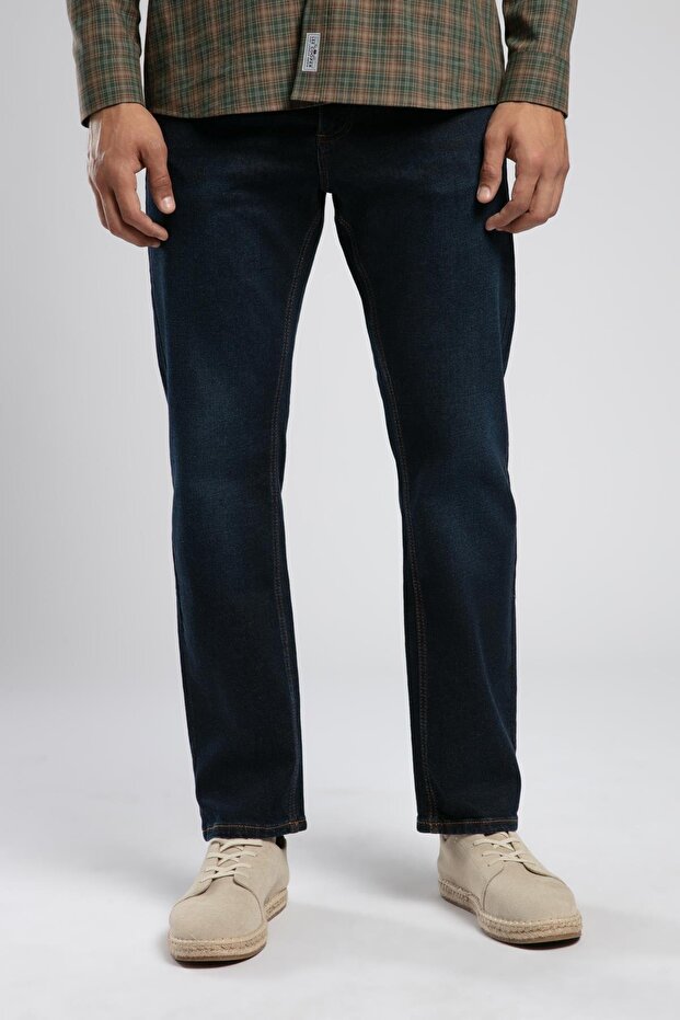 Rico High Waist Regular Fit Straight Leg Blue Men's Jeans