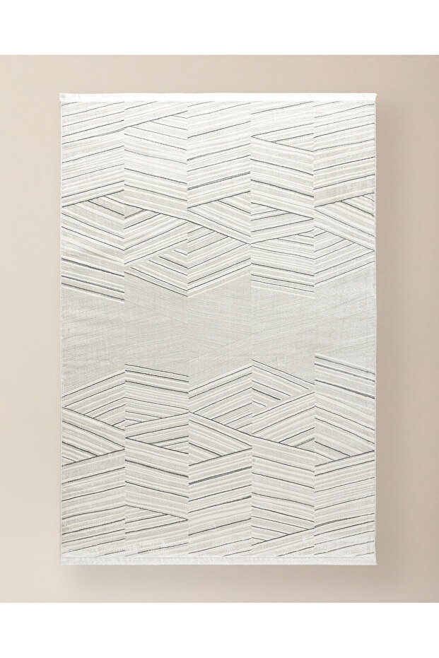 Annot Halı - Beyaz/Gri - 80x150 cm - 6