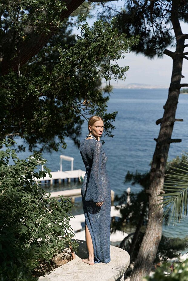 Rochie lungă Caroline Dantelli Indigo - 4