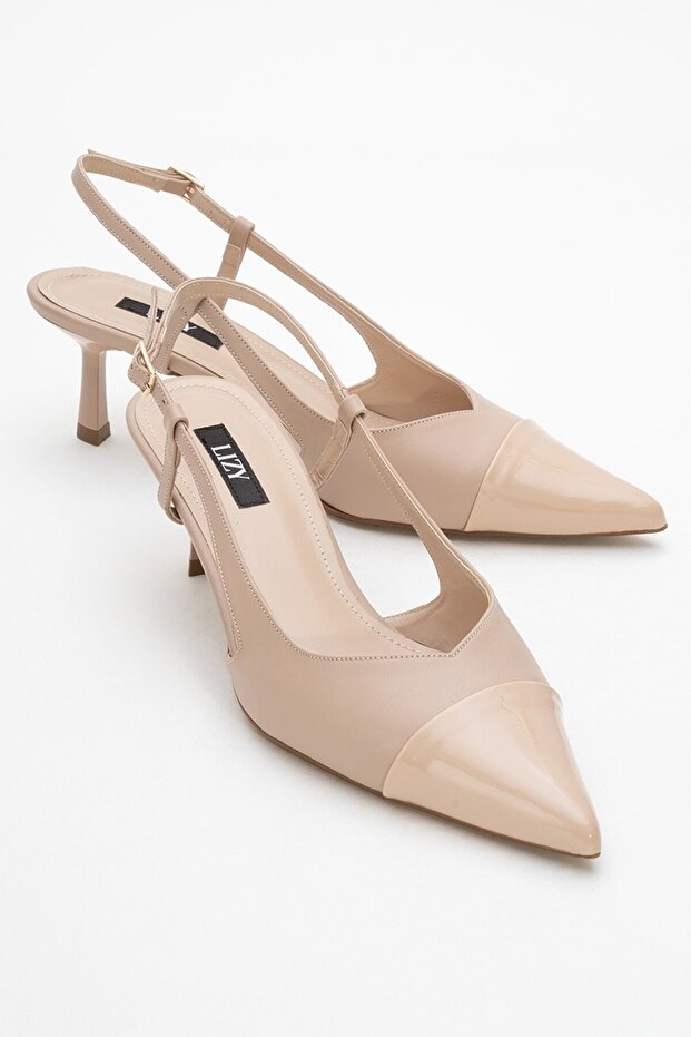 Beige-Toe Detailed Heeled Shoes