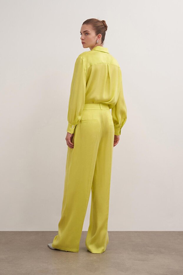 Lyocell Karışımlı Gömlek Limon - 7