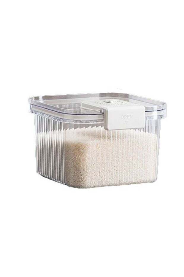 Sealed Cereal Box,Large Capacity Food Storage, Safe Material,Moisture-Proof with Time Pointer, White - 2