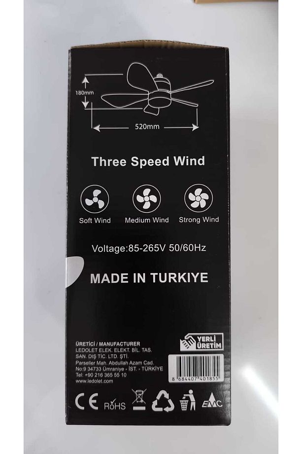 Tavan Vantilatörü Led Aydınlatmalı 3 İn 1 Vantilatör / Led Işık / Sivrisinek Kovar - 5