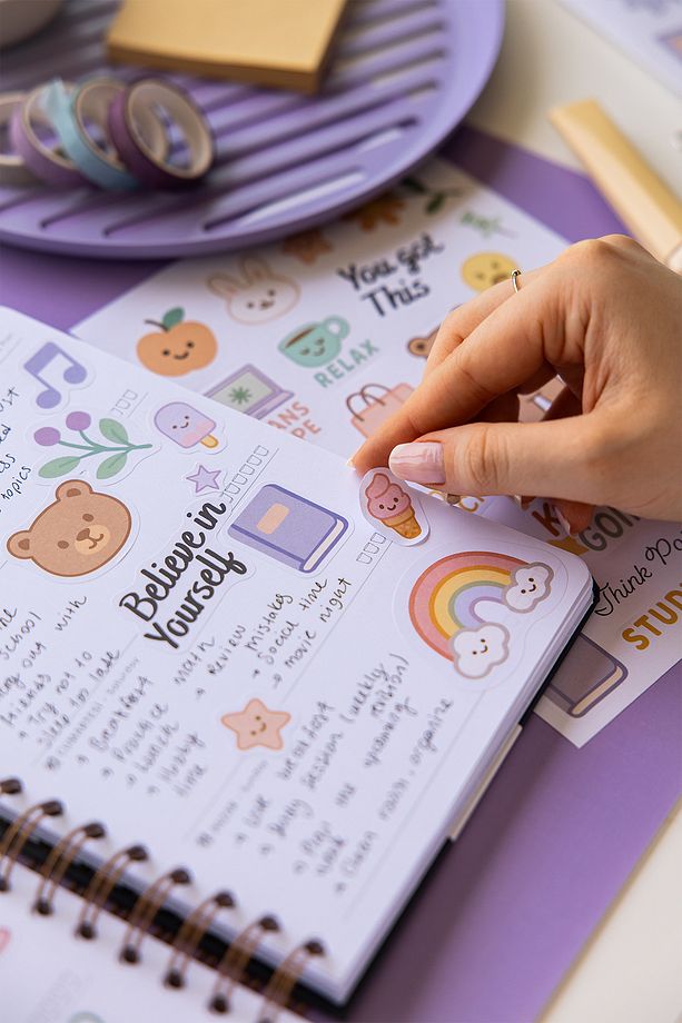 A5 Sticker Book 466 Adet 18 Yaprak Renkli Etiket Defteri - 3