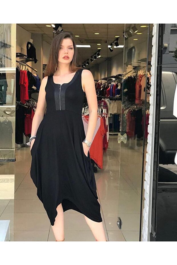 şalvar elbise fermuarlı - 2