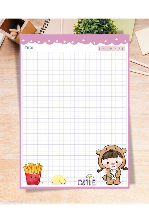 Cute Not Kağıdı, A5 Boyut, 50 Yaprak, Memopad, To Do List, Bloknot, Notepad, Planlayıcı - 1
