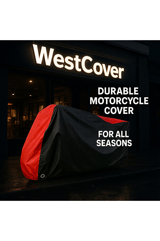 Kuba Pickup 200 Max Tarpaulin (أحمر - أسود) حقيبة خلفية متوافقة مع القماش المشمع للدراجات النارية