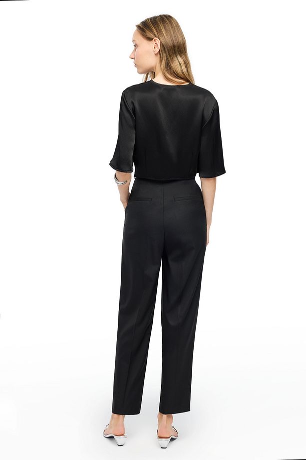 Siyah Gemas Regular Fit Yüksek Bel Pantolon - 3