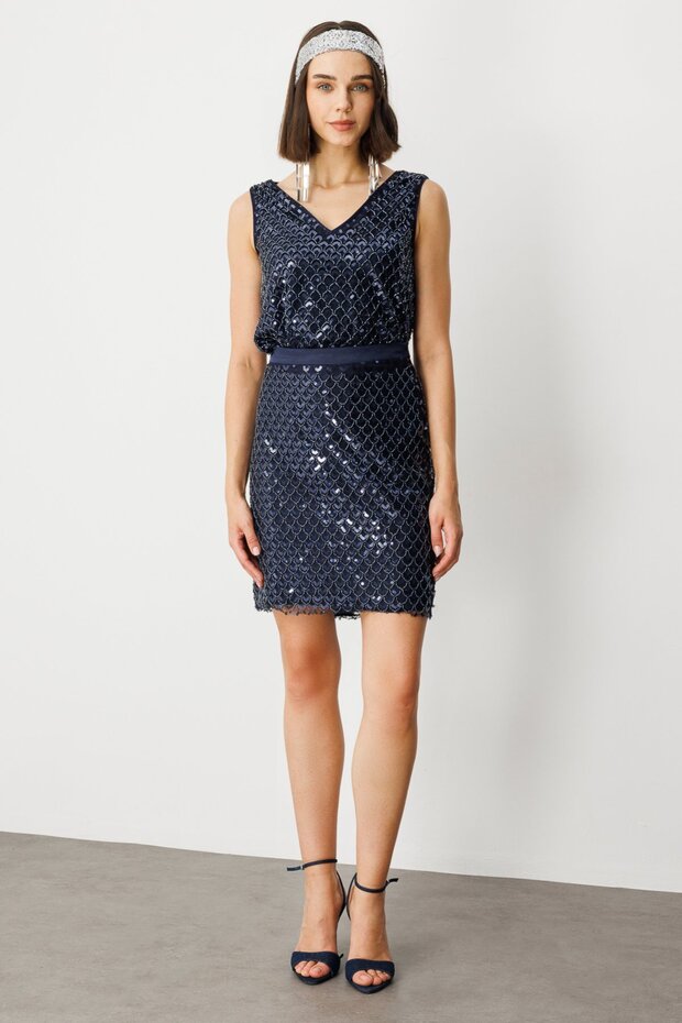 Pullu Boncuklu Mini Etek - 1