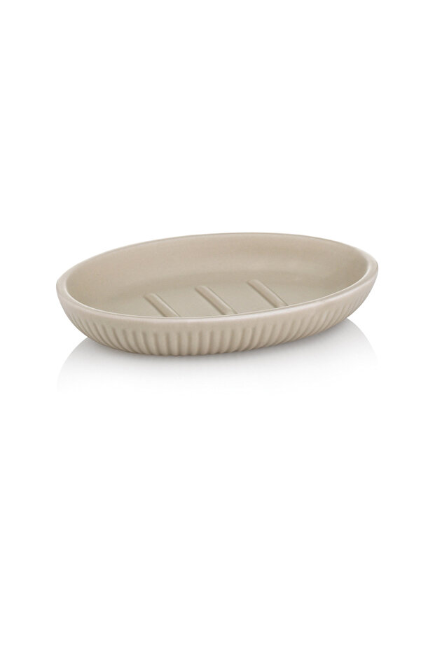 Adele grey ceramic soap dish - 1