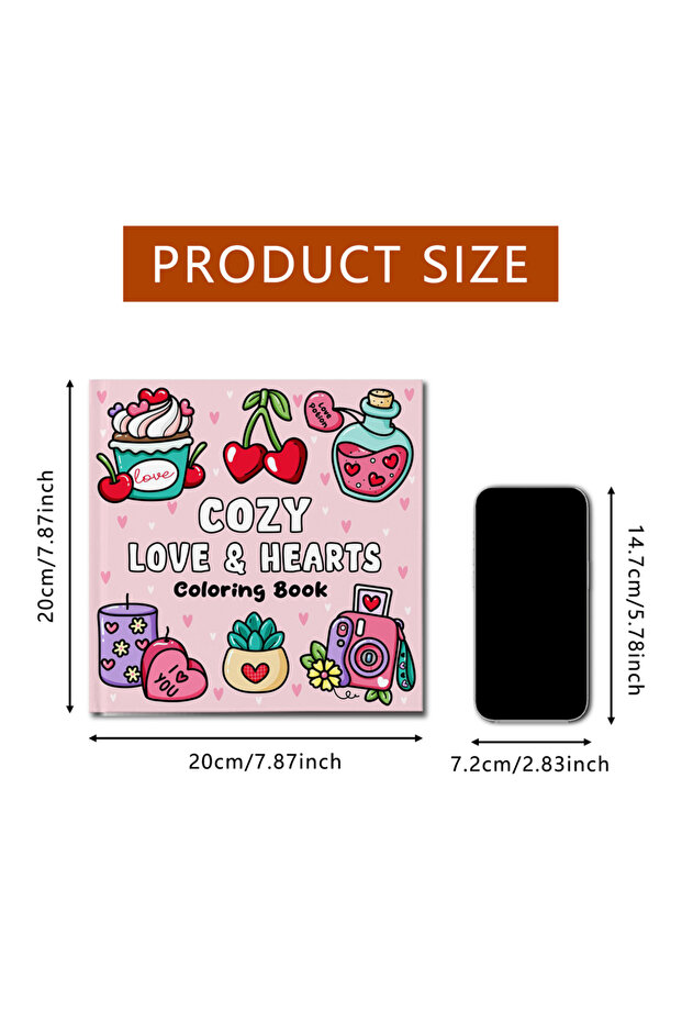 X1-663 Cozy Love Hearts Coloring Book Educational Relaxation Gift Graffiti Painting Book Doodles Boo