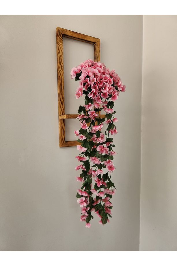 Pembe Yapay Sarmaşık Çiçekli Balkon ve Duvar Dekorasyonu 1 Adet - 6