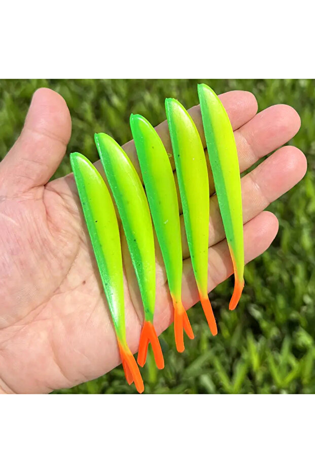 100mm C2 5pcs Wobbler For Pike Bass Fishing Lures Forked Tail Jig Head Artificial Bait Set Soft Worm