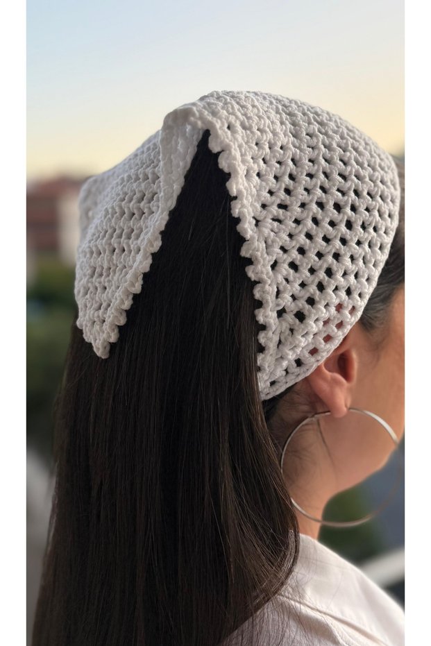 Handmade Knitted Bandana – Breathable Hair Accessory | Bohemian, Vintage & Stylish Style