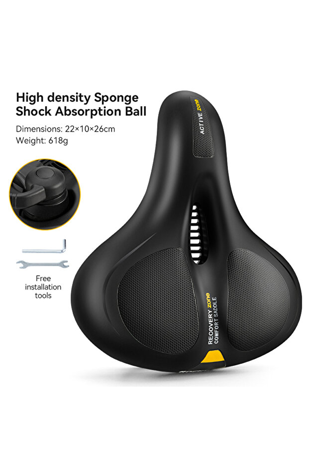 AQ-6090Y Bicycle Saddle Rainproof PU Surface Soft Memory Sponge Shockproof Cycling