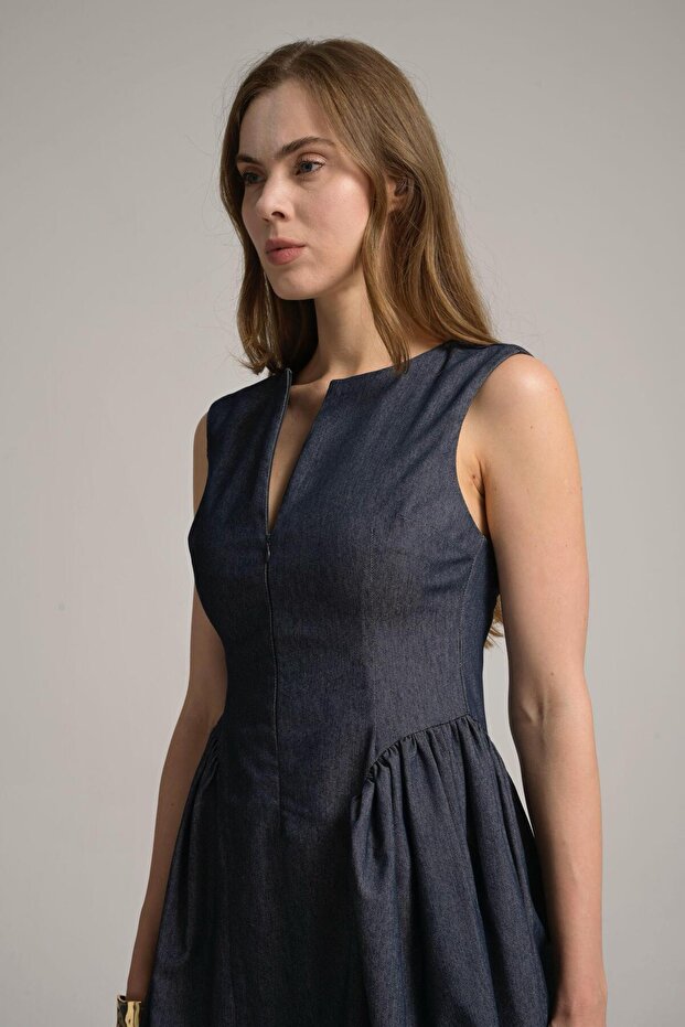 kısa kot elbise - 1