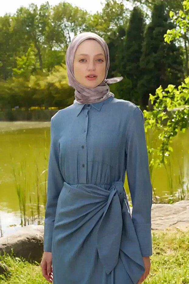 Rustic Batik Pattern Scarf - Mink - 2