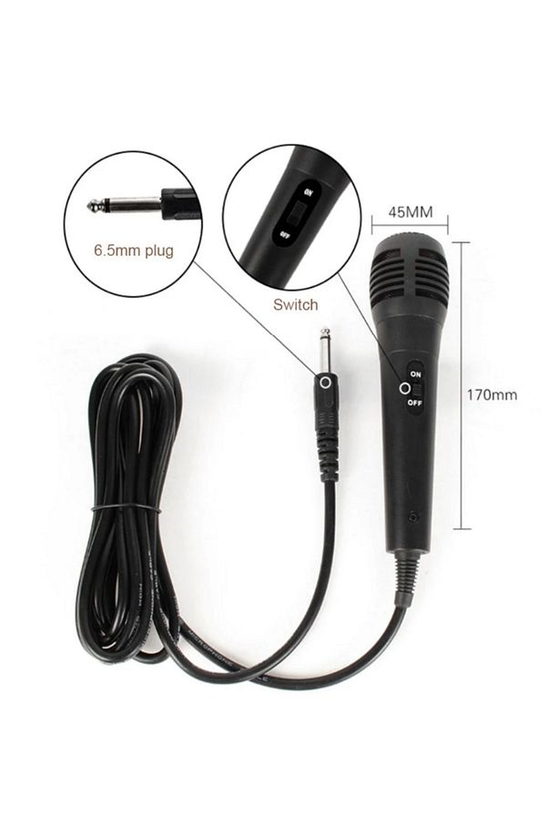 Karaoke Mikrofon Kablolu El Tipi Mikrofon 6.5 MM Karaoke Hoparlör Mikrofonu - 5