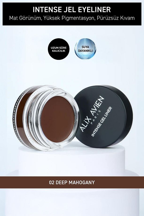 Yüksek Pigmentli Suya Dayanıklı Uzun Süre Kalıcı Mat Jel Eyeliner - Intense Gel Liner 02 Deep Mohang - 1