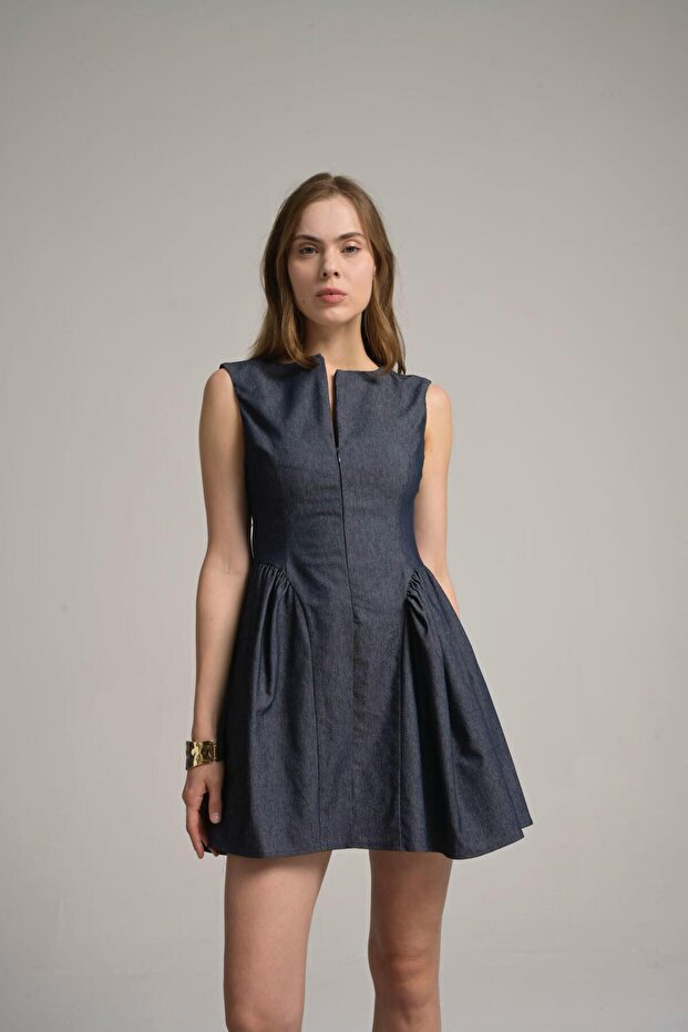 kısa kot elbise - 2