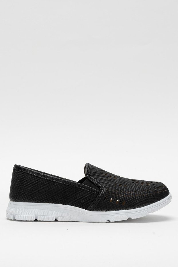 Women's Laser Patterned Casual Women's Sports Shoes Black