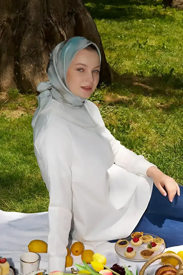 Eșarfă Rustic Rosie Pattern - Mentă - 4